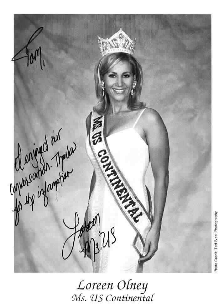 Click to website for Loreen Olney, Miss US Continental 2003-2004