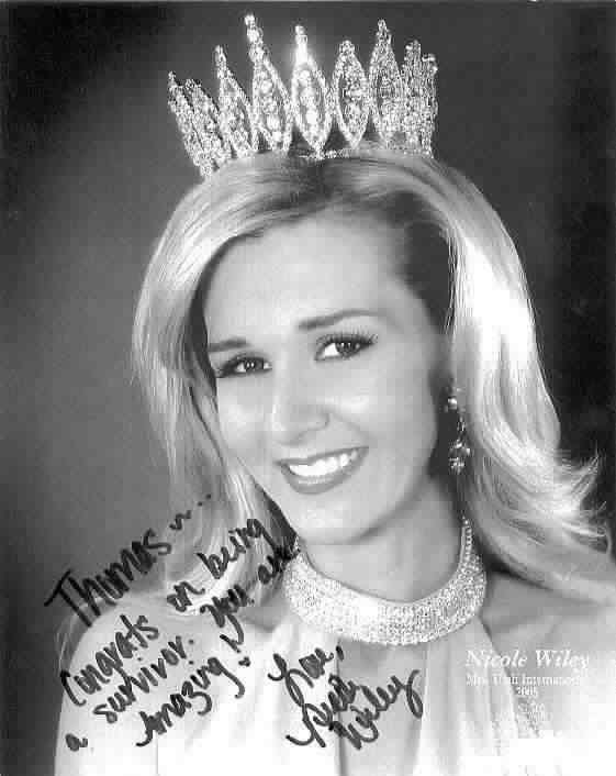 Mrs Utah -- A gorgeous and wonderful Mother and young Cancer sufferer -- Click to see full story and enlarged view